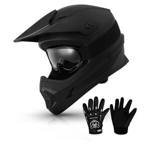 NEW Kids Dirt Bike Motorcycle ATV UTV Go-Kart Helmet Size Small Matte Black